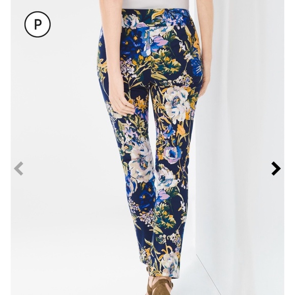 So Slimming Petite Brigitte Primavera‎  Floral slim  Ankle pants. Worn twice - Picture 2 of 8